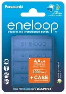 4er Pack AA Eneloop + Schutzbox min. 2000mAh